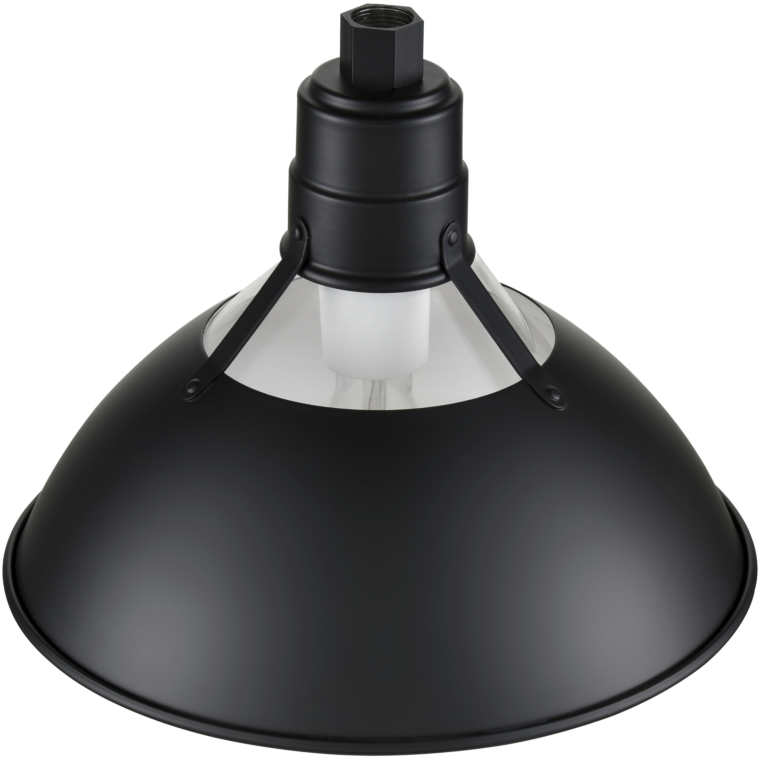 R Series Satin Black 13 inch Glass Cone Shade